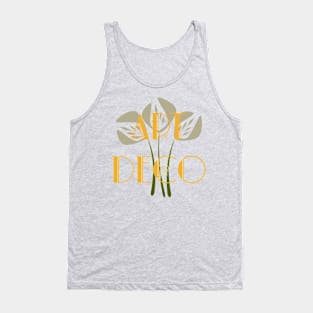 Art Deco Style Floral Pattern Tank Top